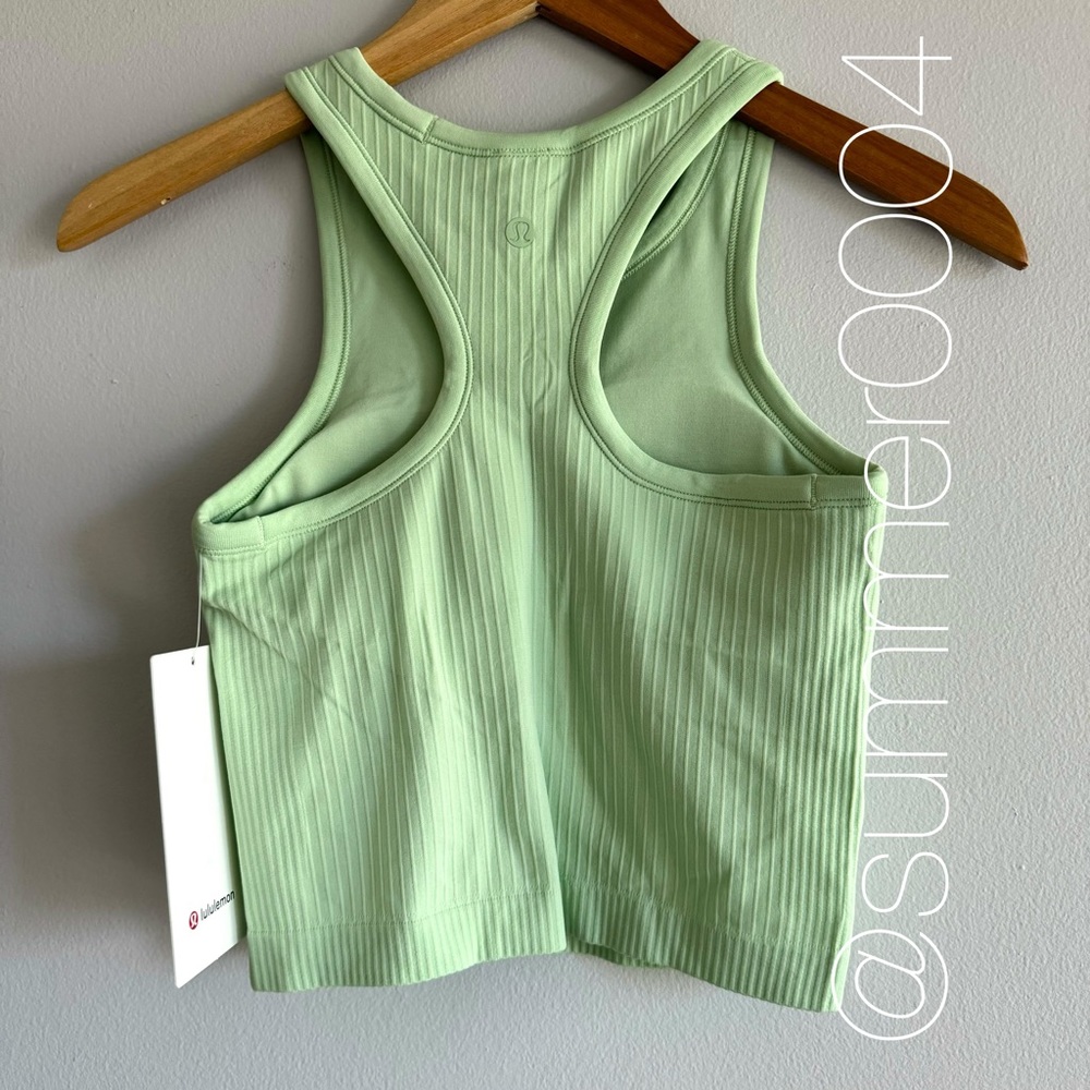 *SOLD* NWT Lululemon Ebb to Street Crop Racerback Tank Top Creamy Mint 4 - Picture 3 of 7